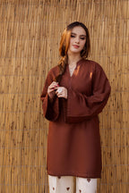 Playful Hearts – Solid Kurta with Printed Trousers
