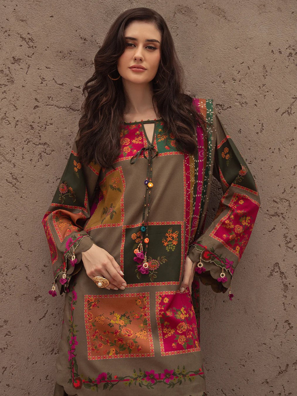 Arzoo – Floral Harmony Digital Printed 3 Piece Dress (Stitched)