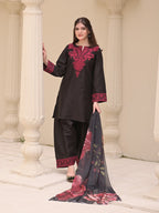 Zaroon – Luxury Embroidered 3-Piece Lawn Set with Farshi Shalwar