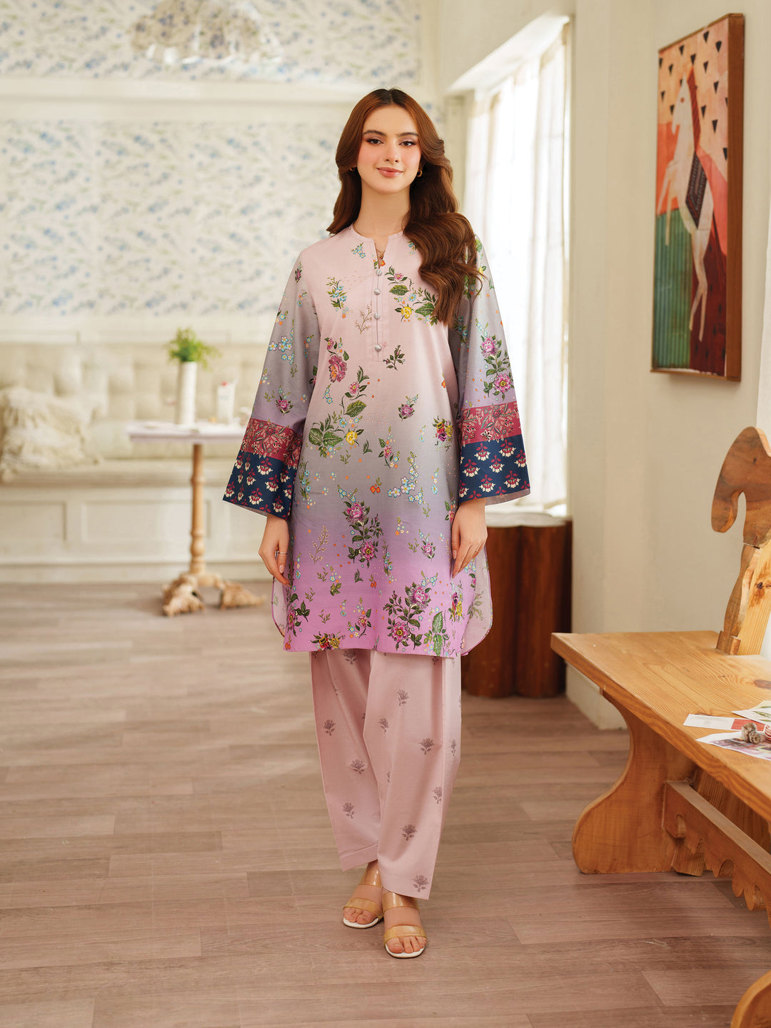 Rose Berry – Digital Printed Co-Ord Set (Stitched)