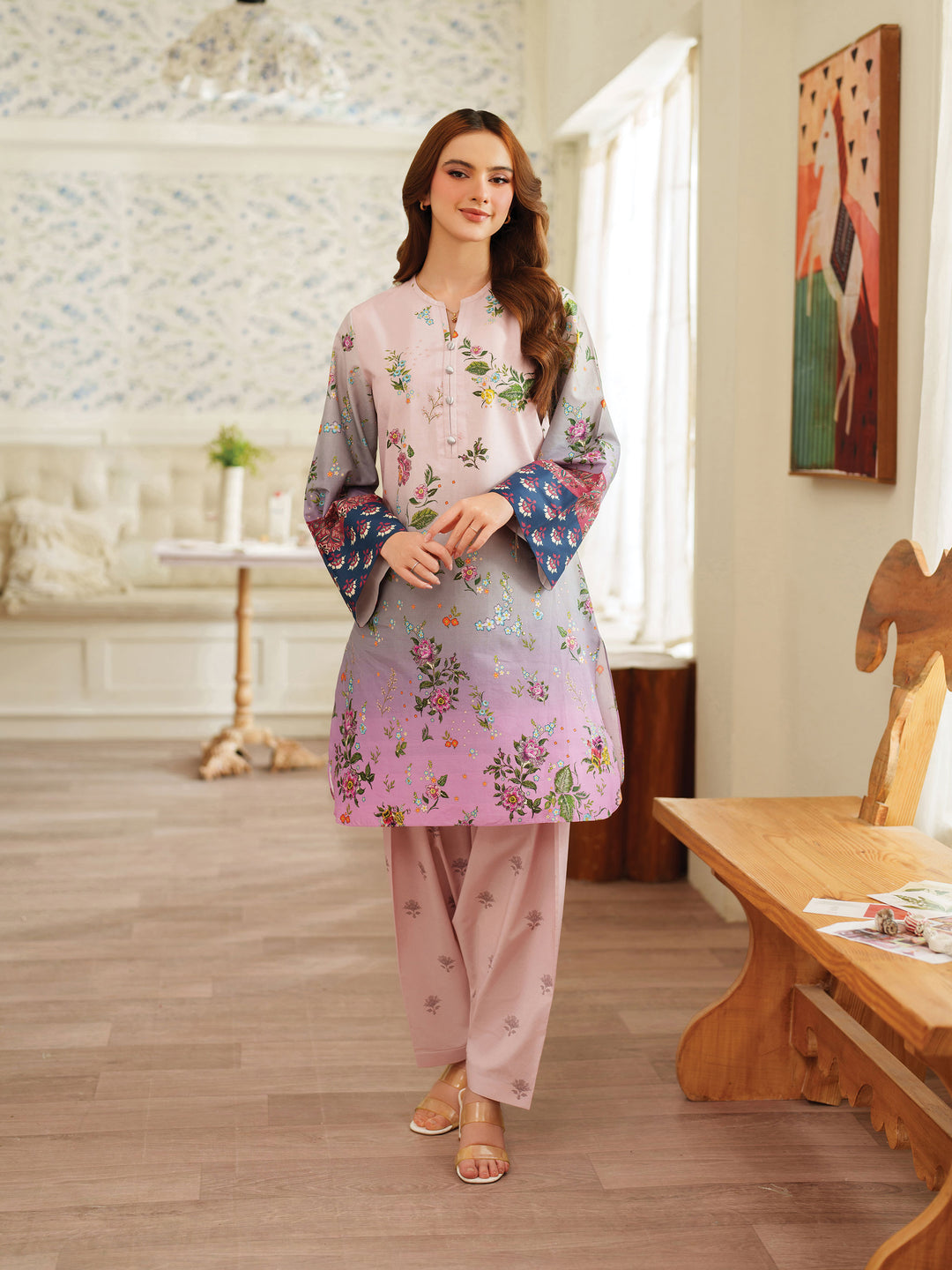 Rose Berry – Digital Printed Co-Ord Set (Stitched)