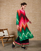 Rang Mehal – Vibrant Chevron Kurta - Trouser