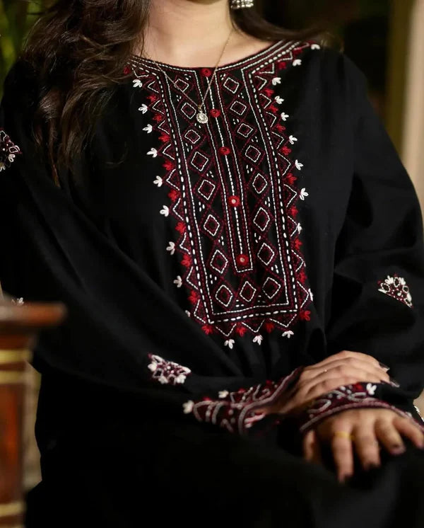 Sindhi Embroidered Long-Length Suit