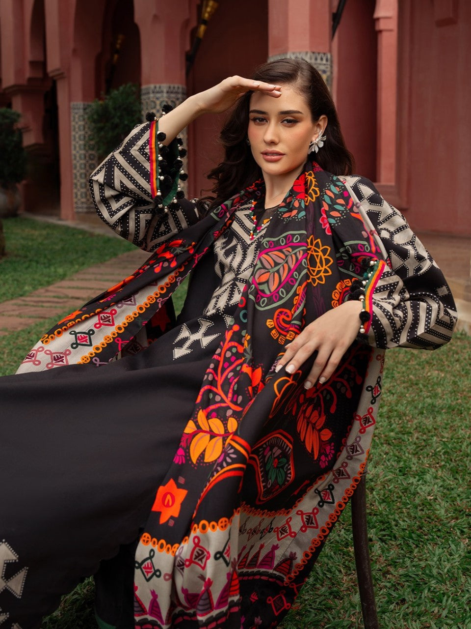 ZARA NOIR – 3-Piece Printed Dress (Stitched)