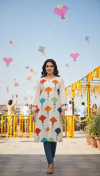 Basant Bloom – Printed Kurti (Stitched)