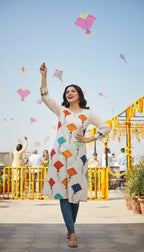 Basant Bloom – Printed Kurti (Stitched)